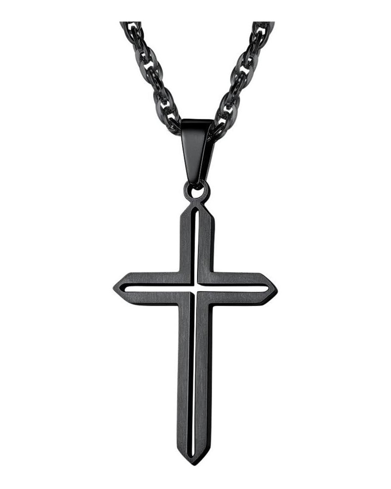 Minimalist Cross Necklace for Men Women, 316L Stainless Steel，Gold/Silver/Black/Rose Gold/Blue Tone, Hypoallergenic Jewelry, ...