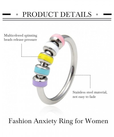 Anxiety Ring For Women Fidget Stress Relief Spinners Rings Fashion Preppy Fashion Jewelry For Teen Girl Asexual Stainless Ste...