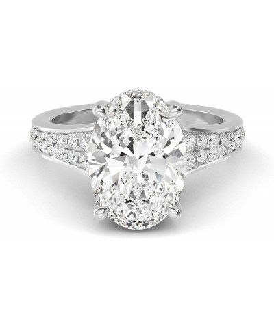 1-5 Carat (ctw) White Gold Oval,Round Cut LAB GROWN Diamond Vintage Engagement Ring (Color D-E Clarity VS1-VS2) 6.5 Platinum ...