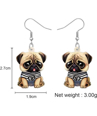 Acrylic Cute Pug Dog Earrings for Women Girls Sweet Puppy Pets Dangle Hook Earrings Jewelry Gifts for Dog Lovers Black $7.69 ...