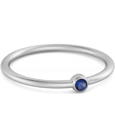 Multi Choice Your Gemstone Solitaire 925 Sterling Silver 0.02 Cts Stackable Tiny Ring Blue Sapphire $10.28 Rings