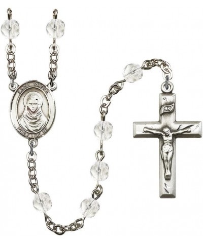 St. Rafka Silver-Plated Rosary - Every Birth Month Color and More April Crystal, Small Crucifix $53.19 Necklaces