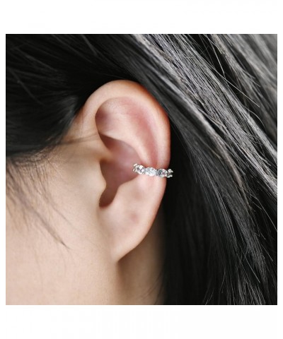 925 Sterling Silver Ear Cuff Earrings For Women Cubic Zirconia Huggie Cartilage Clip On Wrap Heart Star Ear Cuffs Wraps Earri...