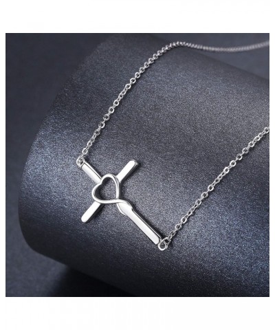 Cross Neckalce,925 Sterling Silver Faith Jewelry Celtic Knot/Ankh/Infinity/Snake/Heart Religious Faith Cross Necklace Prayer ...