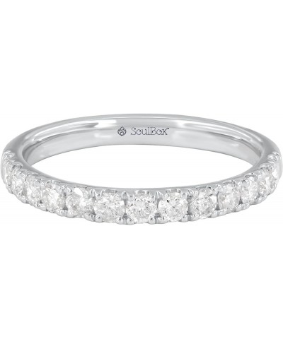 0.75 Carat Half Eternity Round Diamond Wedding Eternity Anniversary Band for Women 18K White Gold $237.91 Rings