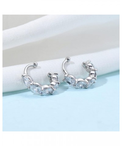 925 Sterling Silver Ear Cuff Earrings For Women Cubic Zirconia Huggie Cartilage Clip On Wrap Heart Star Ear Cuffs Wraps Earri...