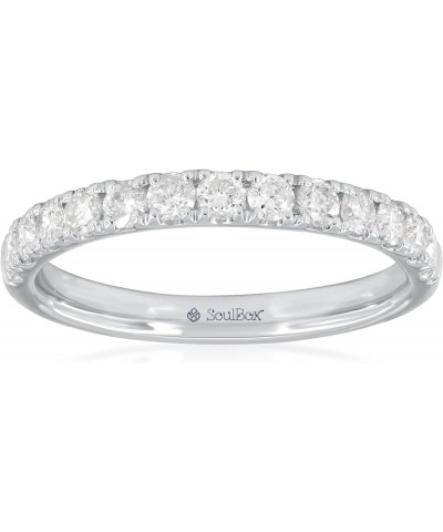 0.75 Carat Half Eternity Round Diamond Wedding Eternity Anniversary Band for Women 18K White Gold $237.91 Rings