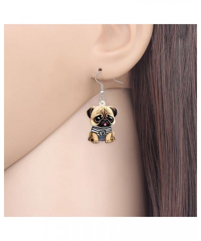 Acrylic Cute Pug Dog Earrings for Women Girls Sweet Puppy Pets Dangle Hook Earrings Jewelry Gifts for Dog Lovers Black $7.69 ...