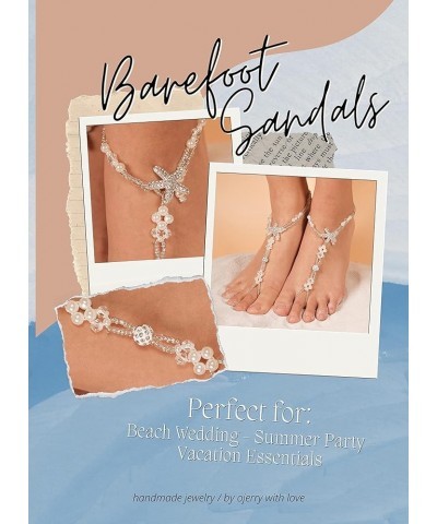 Set 2 Summer Vacation Beach Pearl Bead Barefoot Sandals for Women Sexy Foot Jewelry 2P $7.41 Anklets