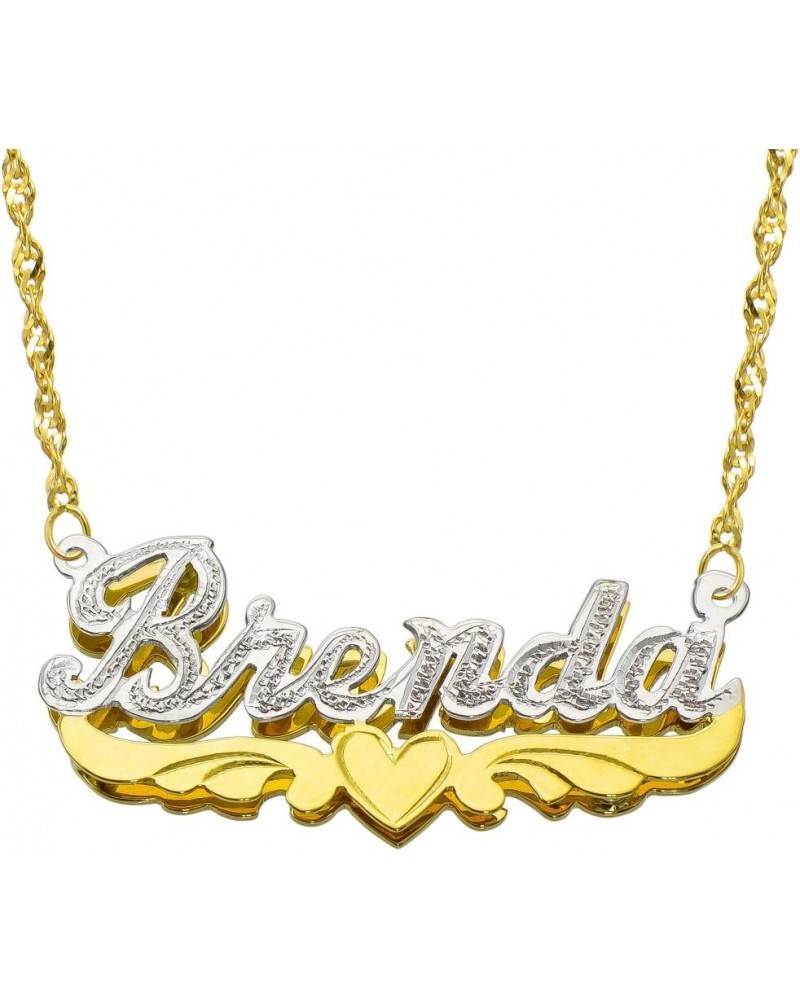 14K Two Tone Gold Personalized Double Plate 3D Name Necklace - Style 8 - Customize Any Name 18.0 Inches $116.48 Necklaces