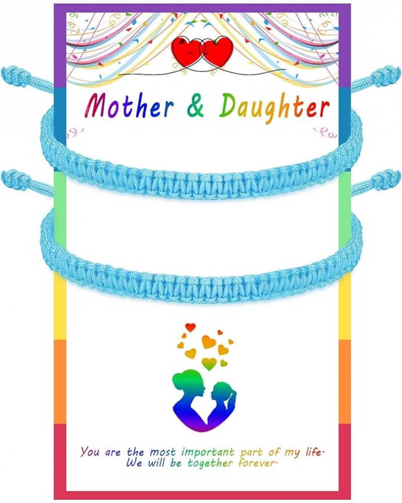 2Pcs Mother Daughter Rope Bracelet, Mom and Me Braided Rope Bracelet, Mom Girl Women Gift Bracelet blue $10.07 Bracelets