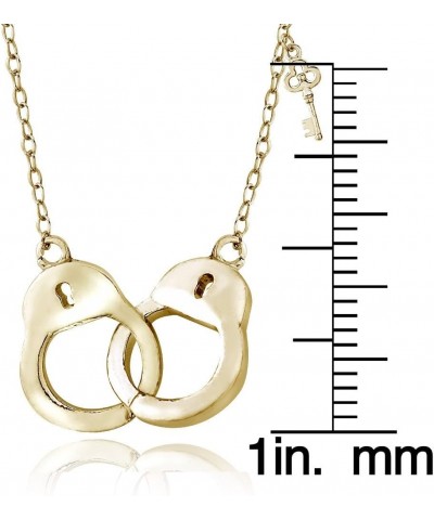 925 Sterling Silver Handcuff and Key Necklace for Women Men Teen Girls Teen Boys, Silver, Yellow & Rose Gold Yellow Gold $13....