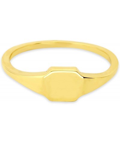 Real 10k Solid Yellow or White Gold Square Signet Ring, Personalize This Custom Midi Band for Him or Her, Fully Engravable fo...