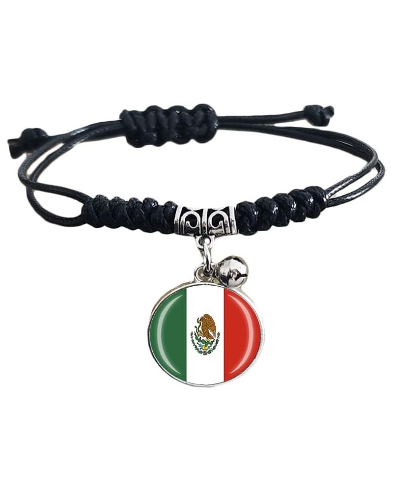 Mexico Flag Braided Bracelet Adjustable Nylon Chain Crystal Wristband Souvenir,Fashion Handmade Bracelet For Man & Woman Spec...