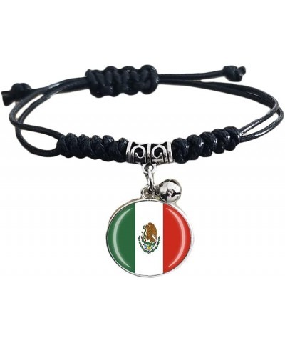 Mexico Flag Braided Bracelet Adjustable Nylon Chain Crystal Wristband Souvenir,Fashion Handmade Bracelet For Man & Woman Spec...