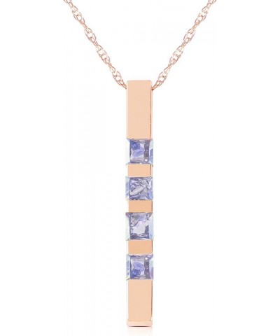 14k Solid White Rose Yellow Gold Vertical Bar Necklace with Princess-Cut Natural Tanzanites 1750 Rose Gold 22.0 Inches $119.9...