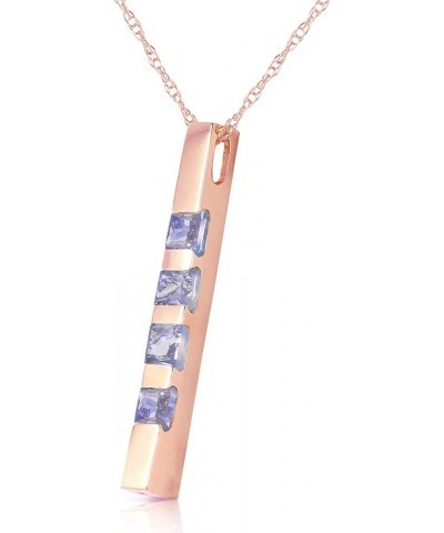 14k Solid White Rose Yellow Gold Vertical Bar Necklace with Princess-Cut Natural Tanzanites 1750 Rose Gold 22.0 Inches $119.9...