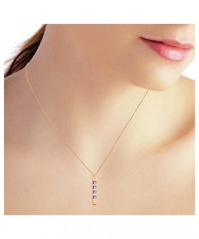 14k Solid White Rose Yellow Gold Vertical Bar Necklace with Princess-Cut Natural Tanzanites 1750 Rose Gold 22.0 Inches $119.9...