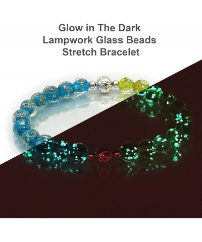 ARTSY Crafts Glow in The Dark Firefly Beads Bracelet, European Lampwork Luminous Beads Wristlet Anxiety Stress Relief Healing...