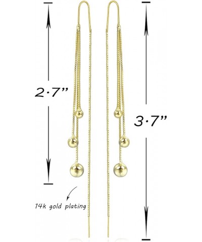 Gold Threader Dangle Earrings Long Tassel Earrings Wedding Prom Earrings for Women Bridal ball $10.98 Earrings