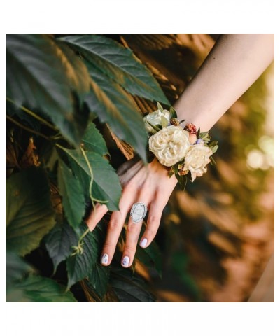 White Turquoise Ring Vintage White Howlite Ring Oval- shaped Womens Ring Size 7-10 8 $6.94 Rings