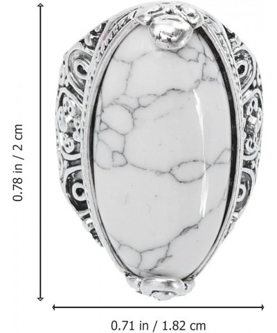 White Turquoise Ring Vintage White Howlite Ring Oval- shaped Womens Ring Size 7-10 8 $6.94 Rings