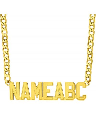 Name Necklace Personalized,Stainless Steel/Black/Gold Figaro Chain/Cuban Chain with Name Customized,Custom Nameplate Pendant ...