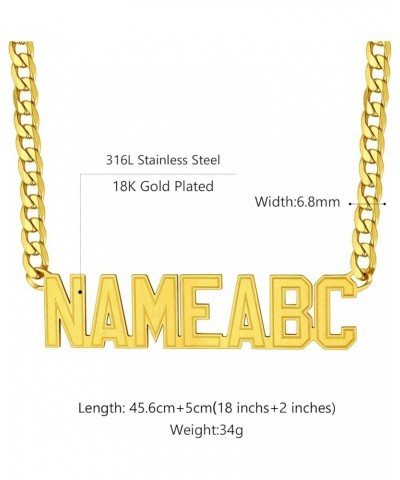 Name Necklace Personalized,Stainless Steel/Black/Gold Figaro Chain/Cuban Chain with Name Customized,Custom Nameplate Pendant ...