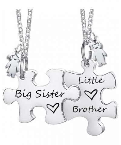 Puzzling Matching Necklace Set for 2 -Graduation Back to School Birthday Jewelry for mom/father/son/daugther Little Brother B...