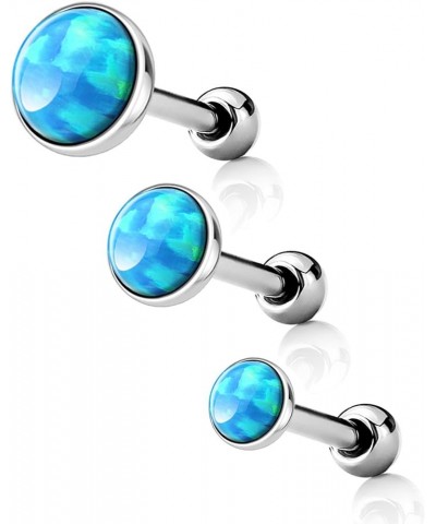 16g Surgical Steel Synthetic Opal Cartilage Stud Earring Light Blue 3pcs (3/4/5mm) $12.87 Body Jewelry