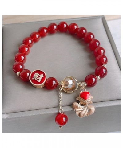 2024 Chinese Zodiac Year of The Dragon Bracelets,New Year Dragon Bracelets,Red Beads Stretch Bracelets,Feng Shui Dragon Elast...