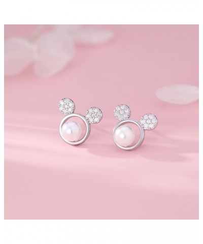 925 Sterling Silver Sparkling CZ Mouse Studs Earrings for Women Teen girls Cute Mouse Earrings A-Silver $10.63 Earrings