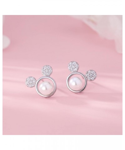 925 Sterling Silver Sparkling CZ Mouse Studs Earrings for Women Teen girls Cute Mouse Earrings A-Silver $10.63 Earrings