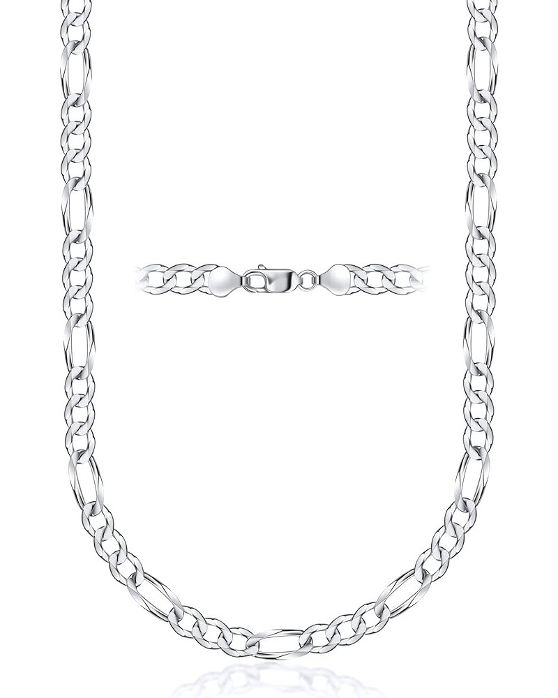 925 Sterling Silver Figaro Chain Necklace - 3.0MM-10.5MM - Made in Italy - Lobster Claw 22 Inches 5MM $15.08 Necklaces