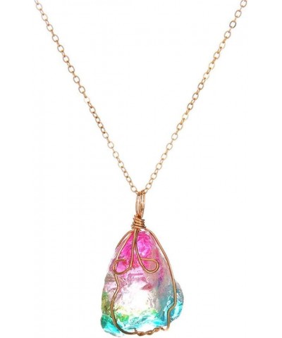 Elegant Necklace for Women Pendant Crystal Necklace Ornaments Transparent Chain Multicolored Women's Necklaces (Multicolor, O...