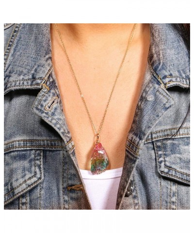 Elegant Necklace for Women Pendant Crystal Necklace Ornaments Transparent Chain Multicolored Women's Necklaces (Multicolor, O...