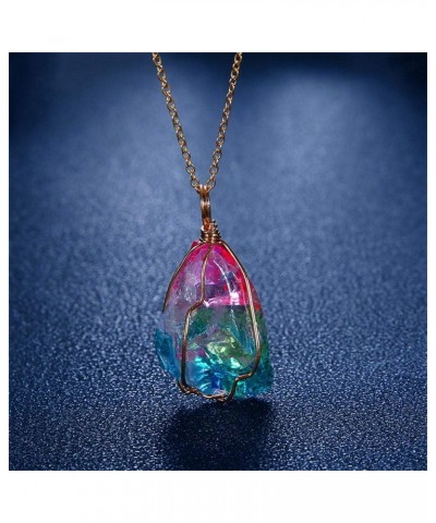 Elegant Necklace for Women Pendant Crystal Necklace Ornaments Transparent Chain Multicolored Women's Necklaces (Multicolor, O...