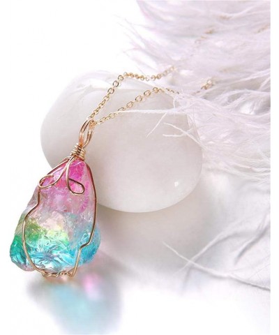 Elegant Necklace for Women Pendant Crystal Necklace Ornaments Transparent Chain Multicolored Women's Necklaces (Multicolor, O...