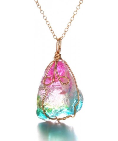 Elegant Necklace for Women Pendant Crystal Necklace Ornaments Transparent Chain Multicolored Women's Necklaces (Multicolor, O...