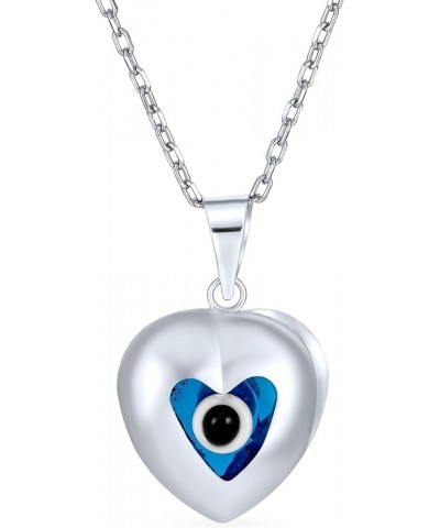 Turkish Spiritual Protection Amulet Charm Round Circle or Heart Shape Moving Floating Evil Eye Pendant Necklace For Women Tee...