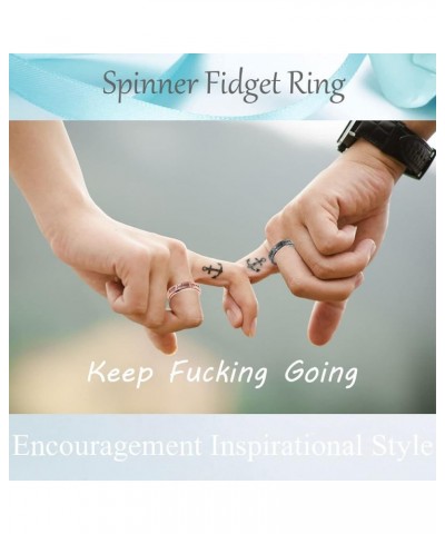 Fidget Ring Women for Anxiety Ring：Personalized Inspirational Mantra Stainless Steel Silver Spinning Ring for Men Women Frien...