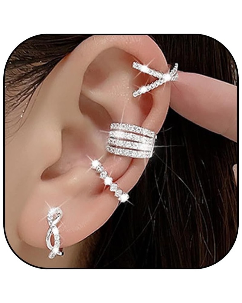 Ear Cuffs Non Piercing Cubic Zirconia Ear Cuff Earrings for Women Trendy Gold Clip on Earrings for Teen Girl Gifts Trendy Stu...