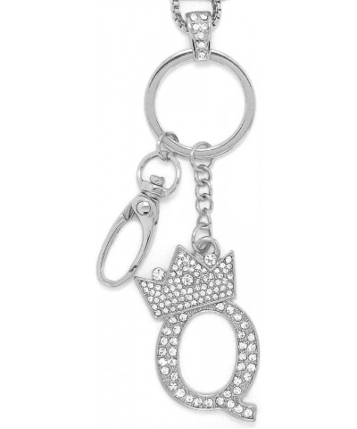 Unisex A to Z Initial Letter Pendant Lanyard Necklace with Keyring/ID Holder Hook Rhodium-q $11.95 Necklaces