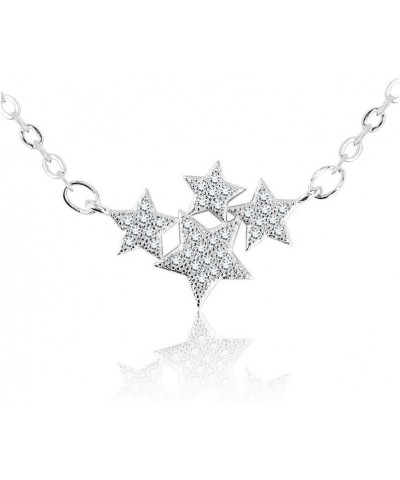 Delicate Saturn Planet Star Neckalce with Zircon Crystal Collar Choker Necklace for Women Girls Stars $6.23 Necklaces