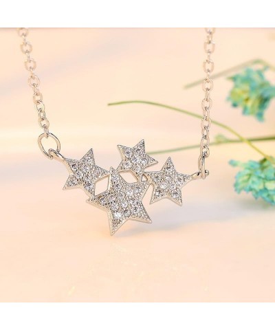 Delicate Saturn Planet Star Neckalce with Zircon Crystal Collar Choker Necklace for Women Girls Stars $6.23 Necklaces