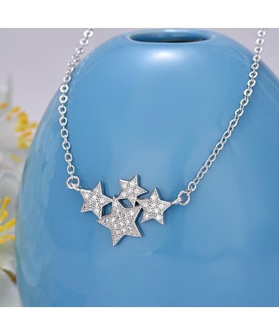 Delicate Saturn Planet Star Neckalce with Zircon Crystal Collar Choker Necklace for Women Girls Stars $6.23 Necklaces