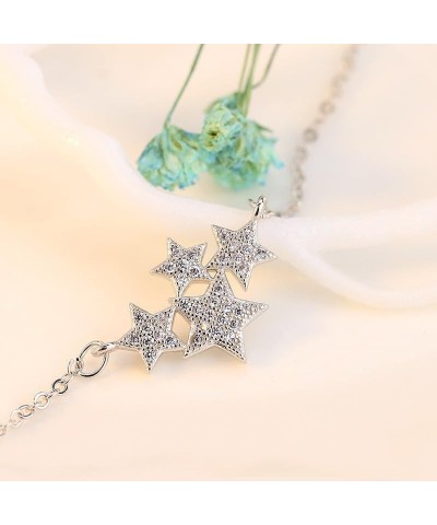 Delicate Saturn Planet Star Neckalce with Zircon Crystal Collar Choker Necklace for Women Girls Stars $6.23 Necklaces