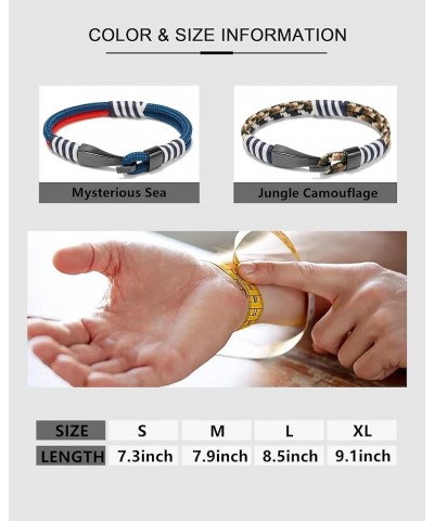 Handmade Mens Bracelets Rope Nautical Surfer Rope Bracelets-Sturdy & Waterproof-Unique Gift Idea for Men and Women Jungle Cam...