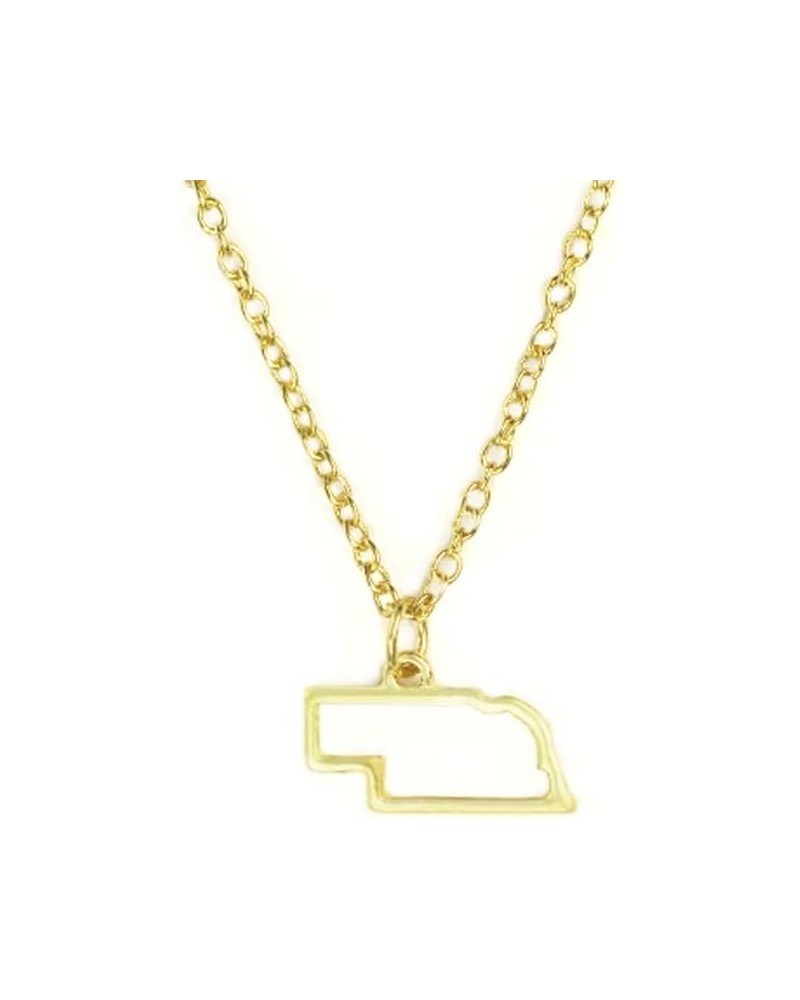 State Necklace 14K Gold-Dipped Pendant on Adjustable 16”-18” Chain Nebraska $10.57 Necklaces