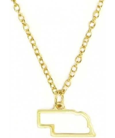 State Necklace 14K Gold-Dipped Pendant on Adjustable 16”-18” Chain Nebraska $10.57 Necklaces